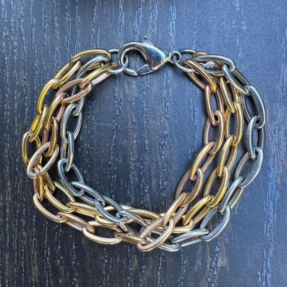 Milor Lot Bangle Bracelets Rope Chain Necklace Silver/ Gold Tone Stainless Steel - Picture 7 of 15